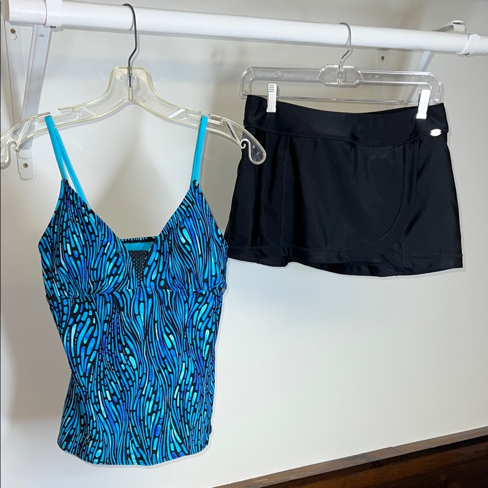 ZeroXposur Vibrant Blue and Black Tankini- XS/S
